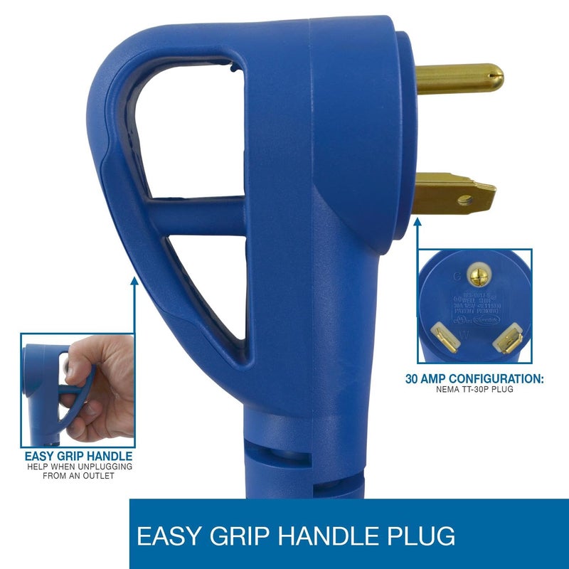 Conntek 14361, 30 Amp RV Extension Cord, Blue (25-Feet) - Image 2